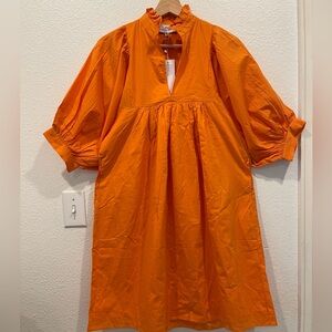 Never A Wallflower Womens Cotton Orange High Neck   Dress Size XS NEW Flowy Boho